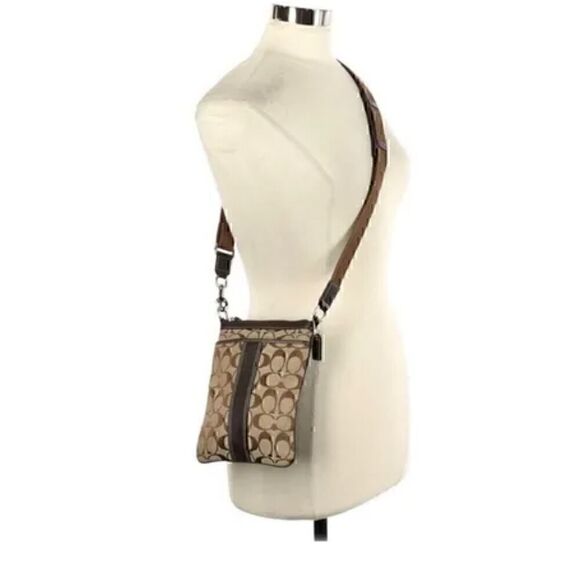 COACH 1941 Leather-Trimmed Canvas Crossbody Bag Color Brown - Picture 1 of 10